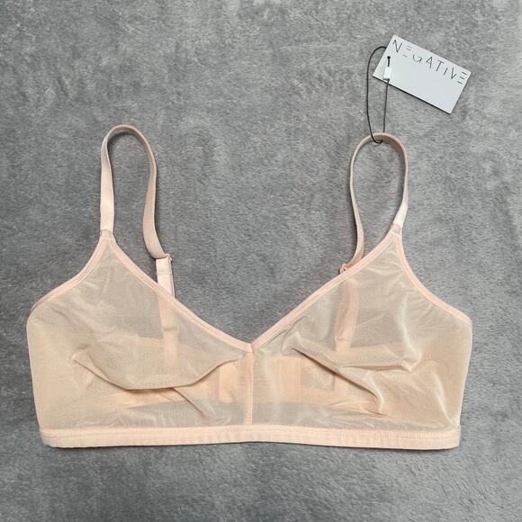 Negative Underwear Sieve Non Wire Bra Size 3 Peach Mesh Wire Bralette New - Picture 1 of 6